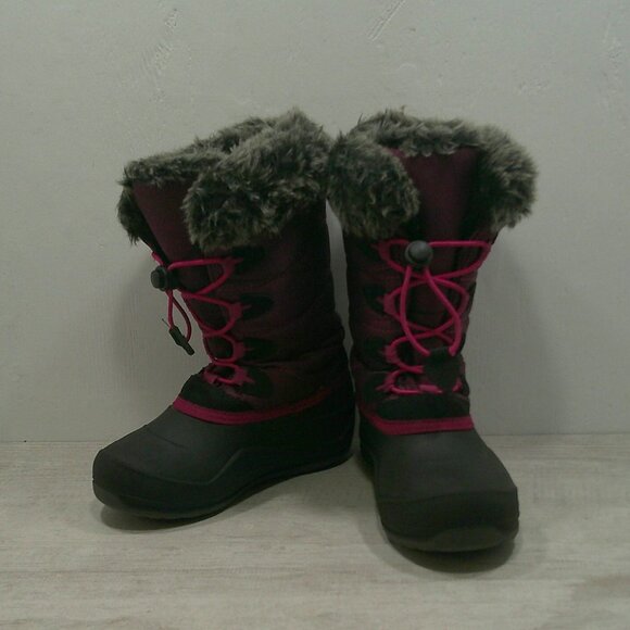 Kamik Waterproof Black Magenta Pink Faux Fur Top Lined Winter Snow Boots Size 1 - Picture 3 of 10